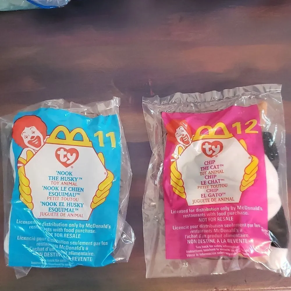 Vintage Complete Set of 12 Sealed McDonalds Teeny Beanie Babies (1999)